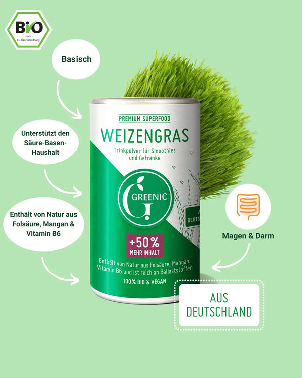 Weizengras Pulver aus Deutschland 150 g
