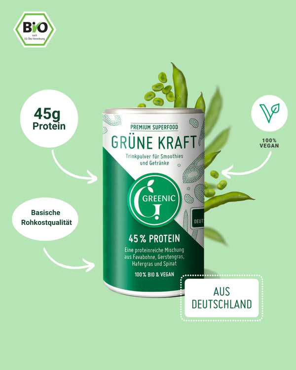 Grüne Kraft Pulver aus Deutschland, Proteinmischung, 150 g