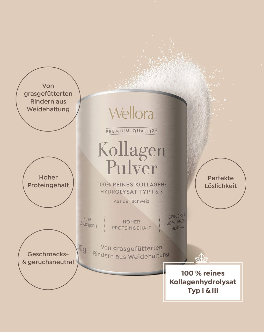 Wellora, Kollagen Pulver, 300g