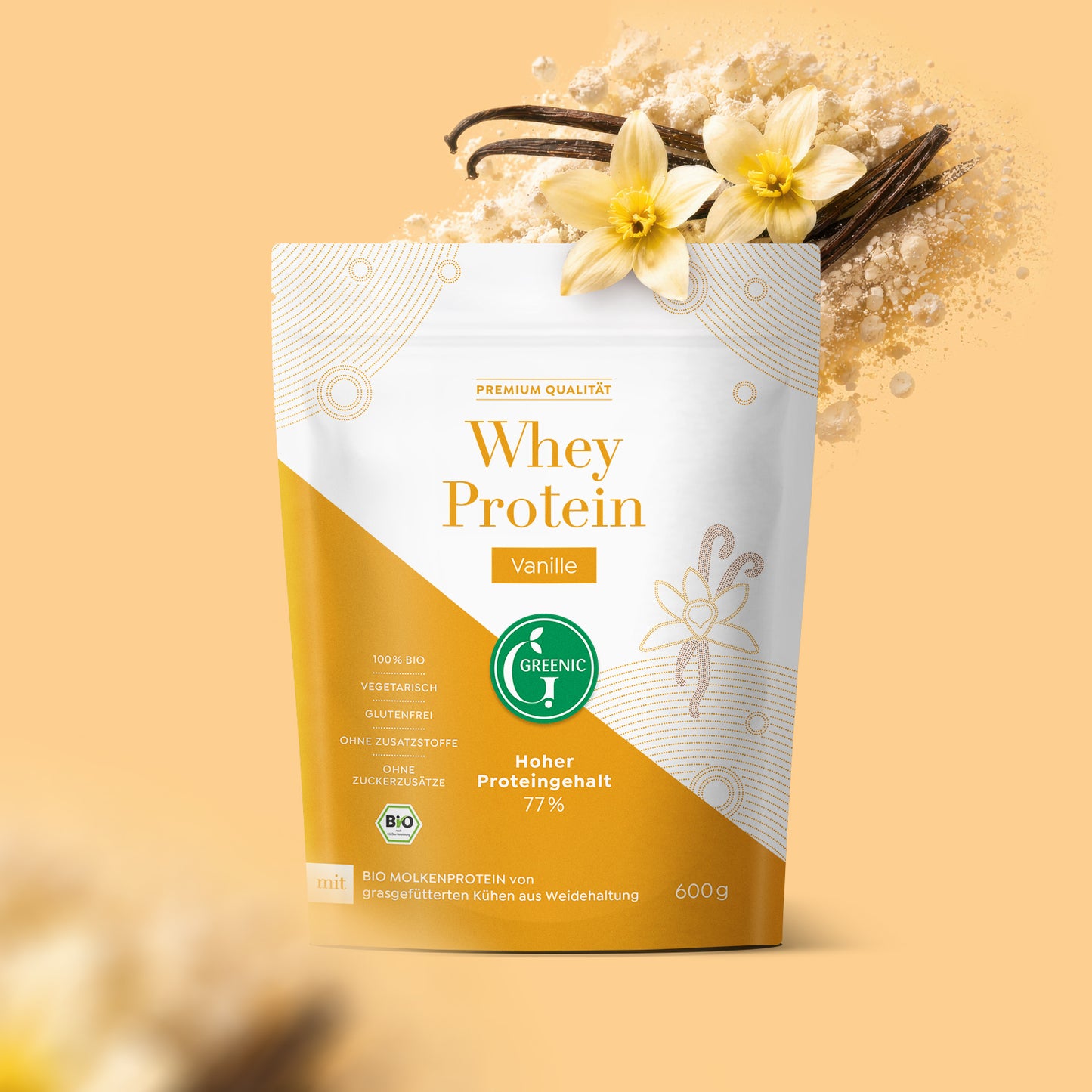 Whey Protein Vanille Pulver, Proteinmischung, 600g