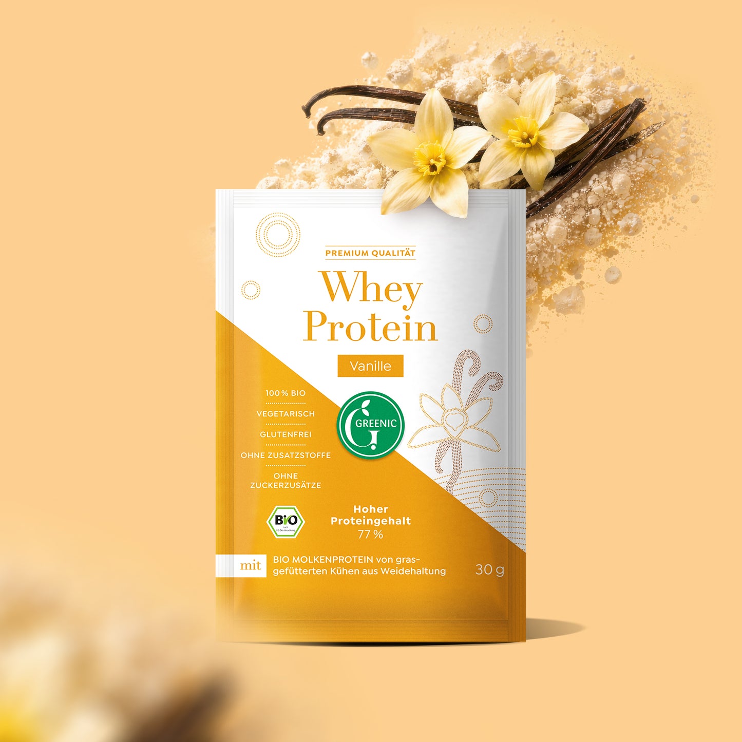 Whey Protein Vanille Pulver, Proteinmischung, 30g