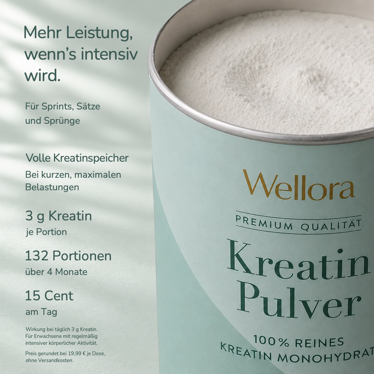 Wellora, Kreatin Pulver, 450g